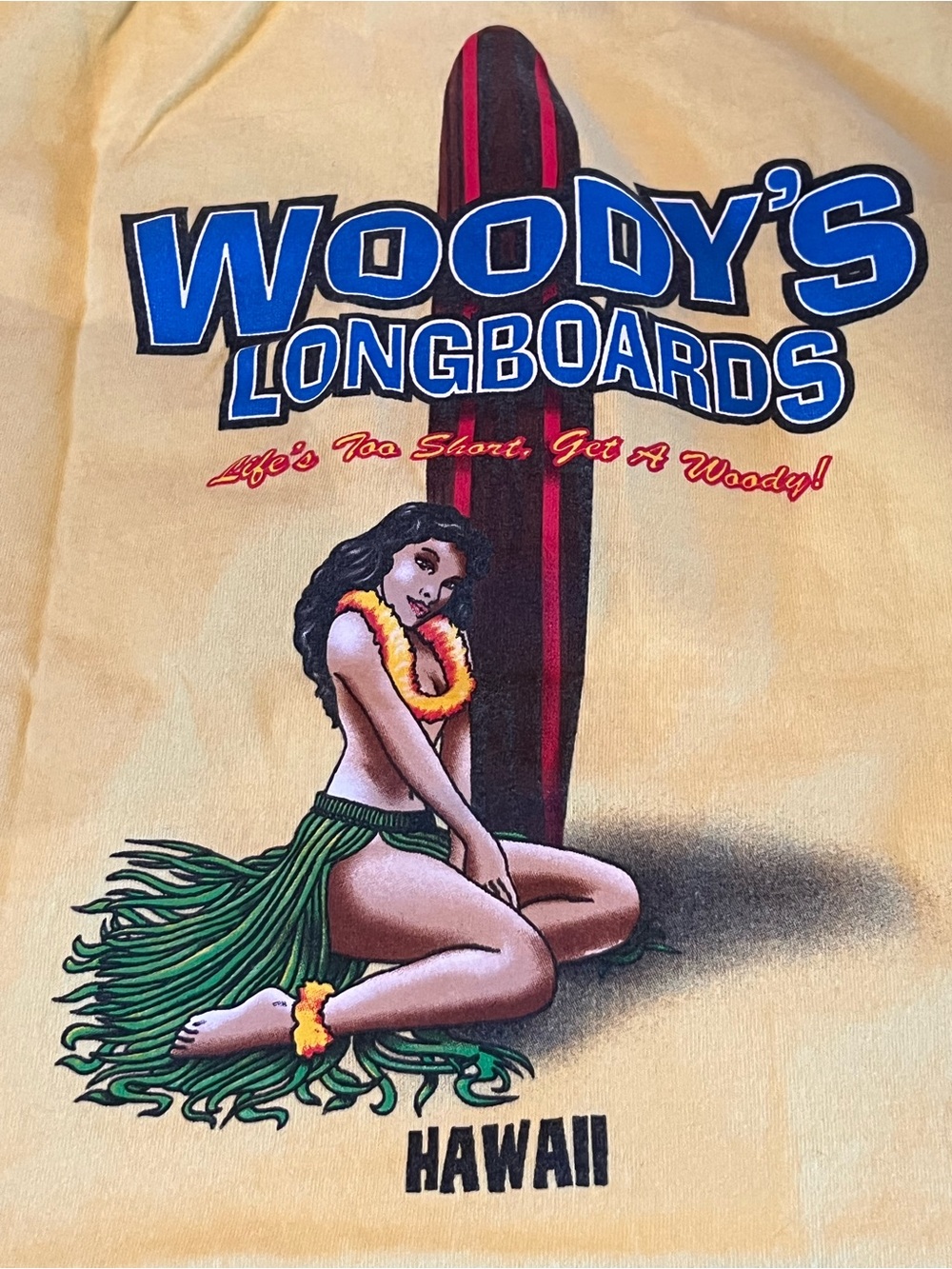 Vintage Collectors WOODY'S Longboards Hawaii Surf Graphic Tee XL
